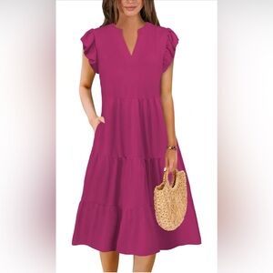 NWT Pink Ruffle Sleeve Dress - XL